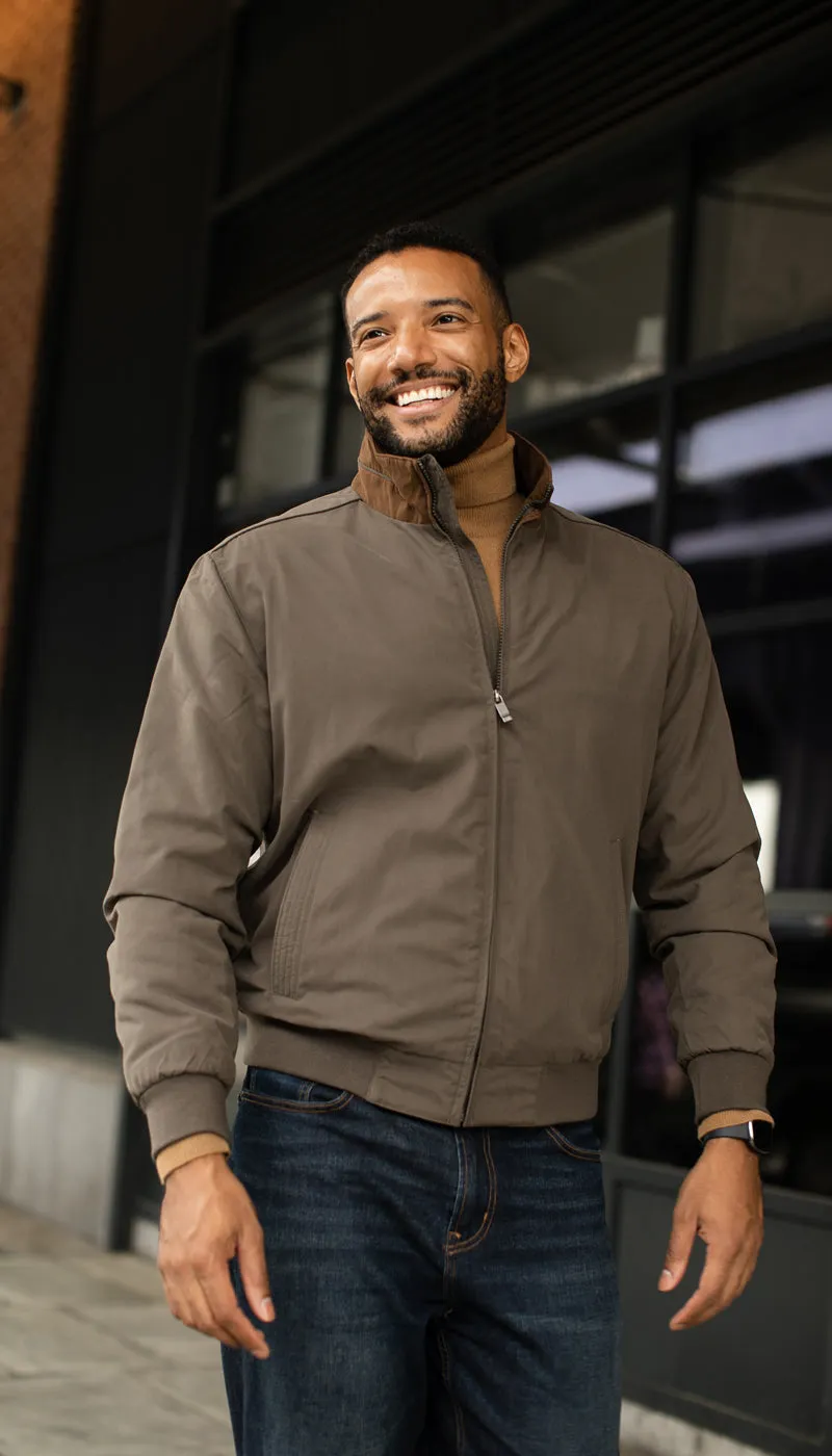 MICROFIBER FLEECE LINED BOMBER JACKET