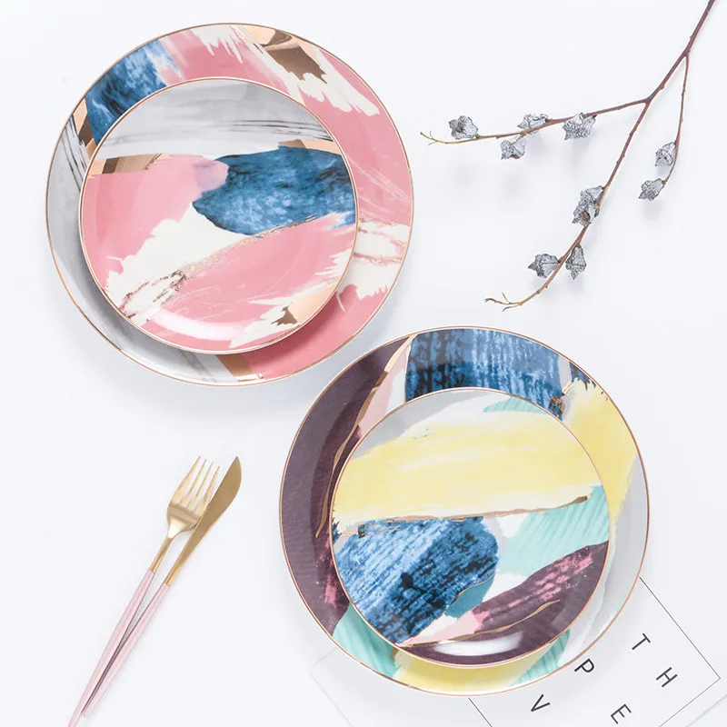 Modern Abstract Pastel Plates