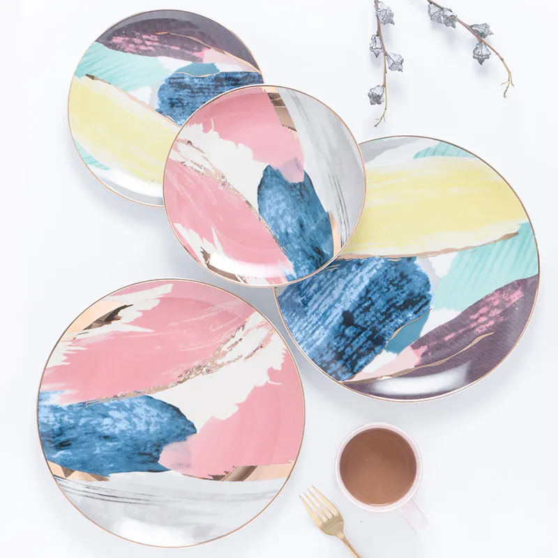 Modern Abstract Pastel Plates