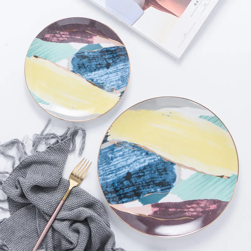 Modern Abstract Pastel Plates