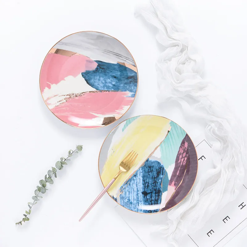 Modern Abstract Pastel Plates