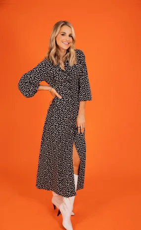 Mono Spot Lace Up Maxi Shirt Dress by Vogue Williams