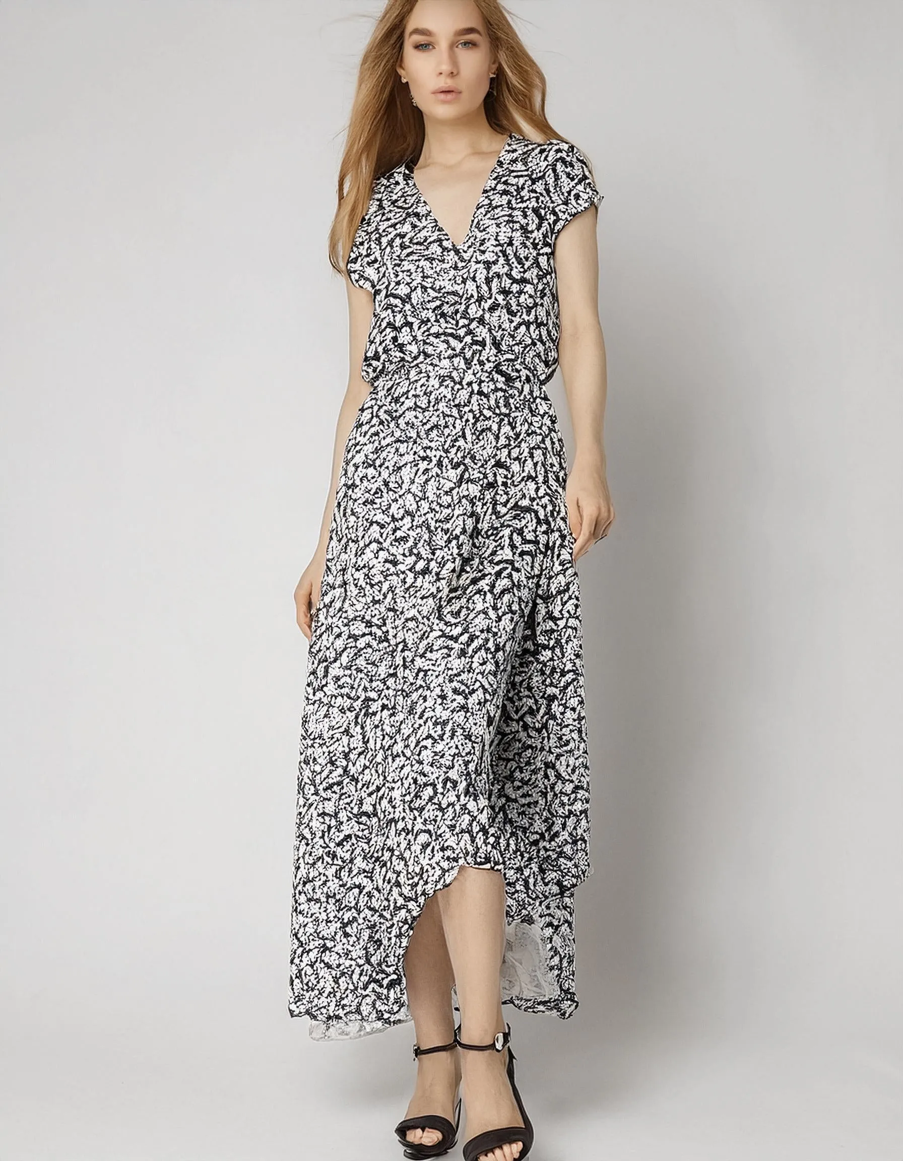 Monochrome Muse Maxi Dress