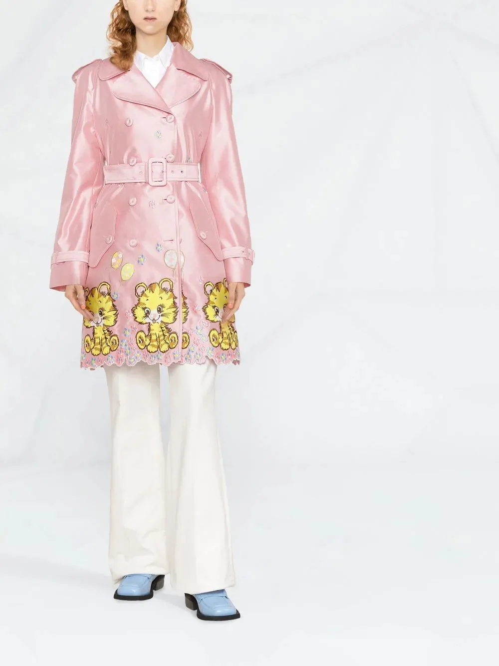 Moschino Kitty Cat Embroidered Trench Coat