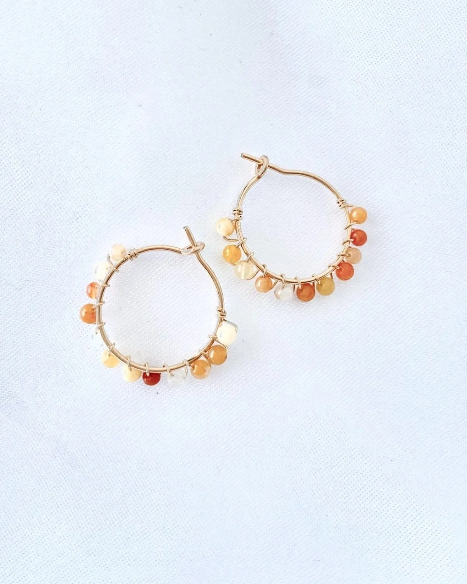 Multi Gem Hoop Earrings