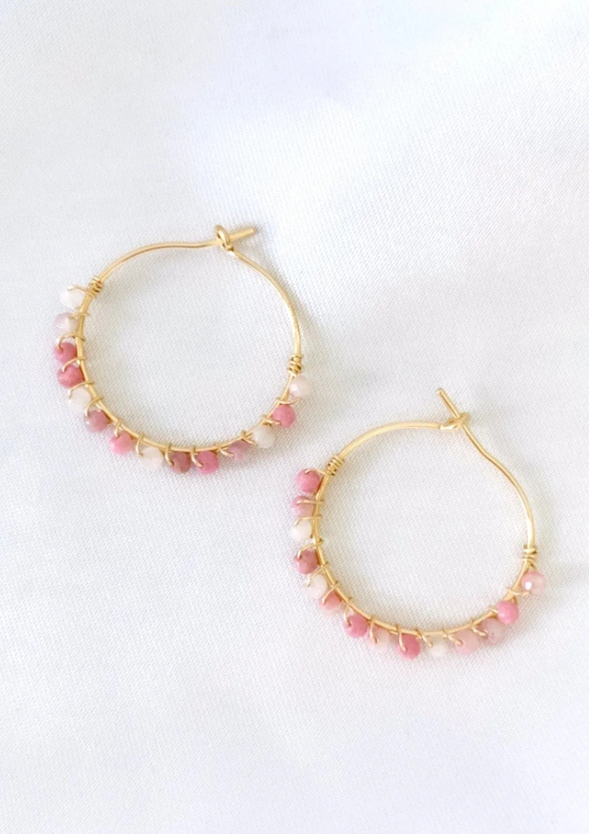 Multi Gem Hoop Earrings