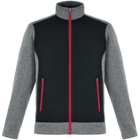 North End Men's Black/Classic Red Victory Hybrid Performance Fleece Jacket