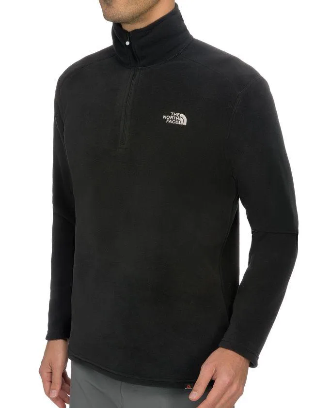 North Face Mens Glacier Quarter Zip Fleece Black