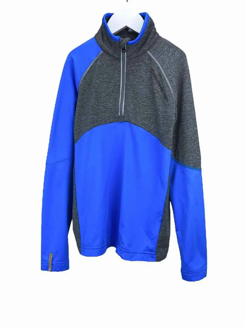 Obermeyer Boys' 1/4 Zip Top Blue/Charcoal Heather Size M (10-12)