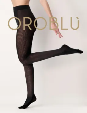 Oroblu Eco Fashion Black Lines Sneaker Recycled Yarn Tights