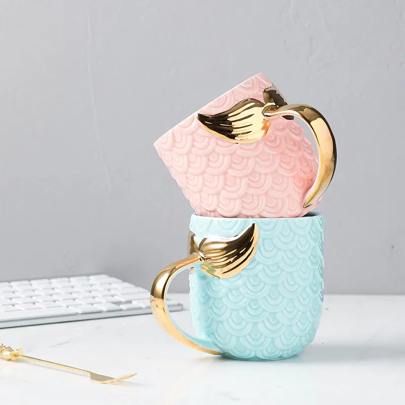 Pastel and Gold Mermaid Coffee Mug