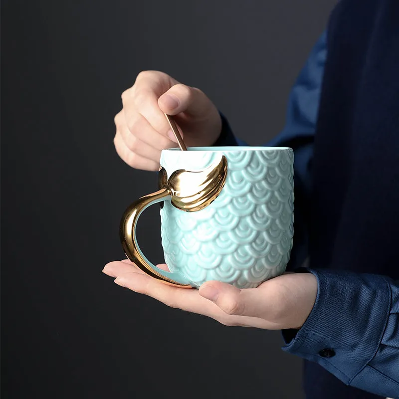 Pastel and Gold Mermaid Coffee Mug