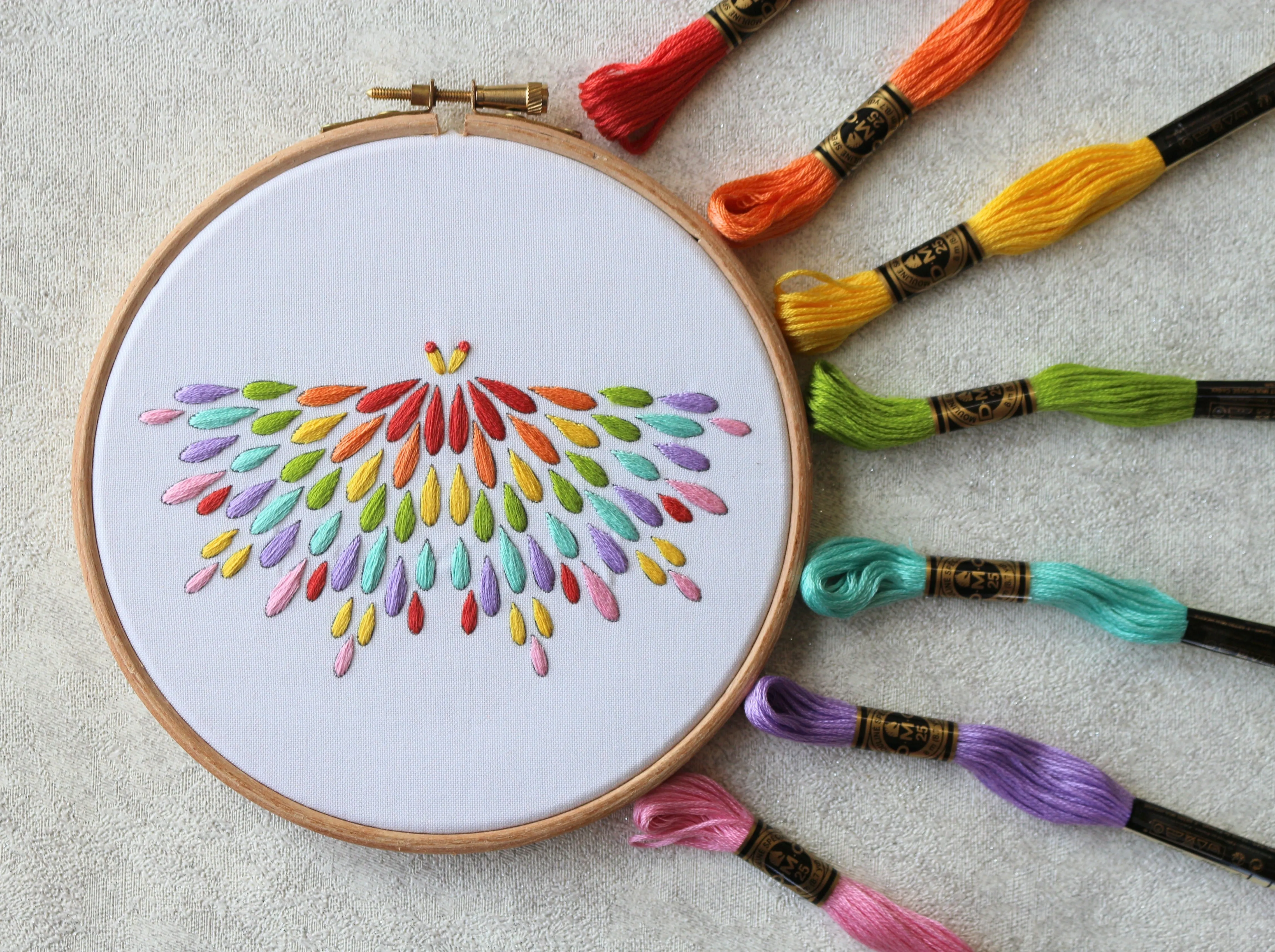 Pastel Butterfly Embroidery Pattern (PDF)