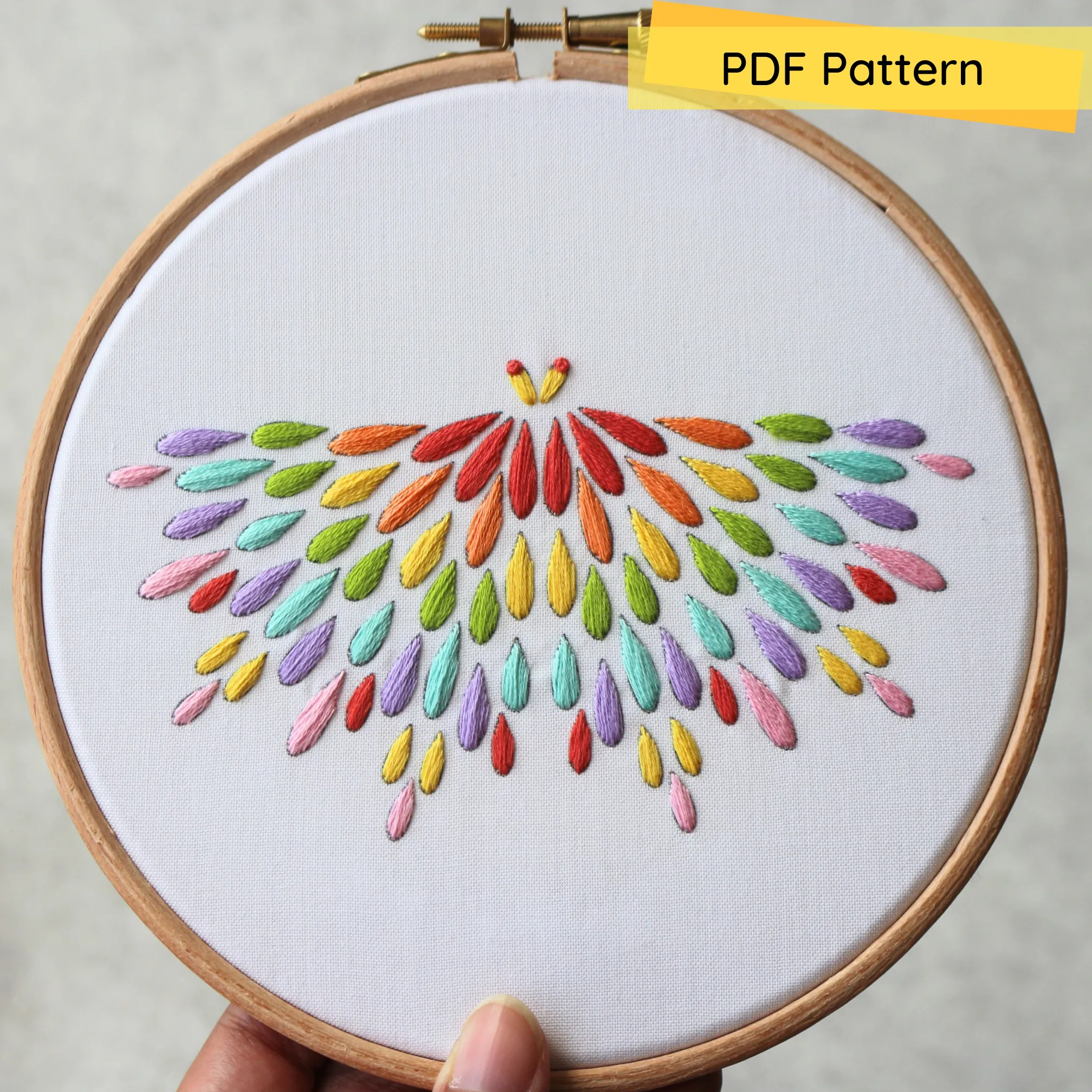 Pastel Butterfly Embroidery Pattern (PDF)