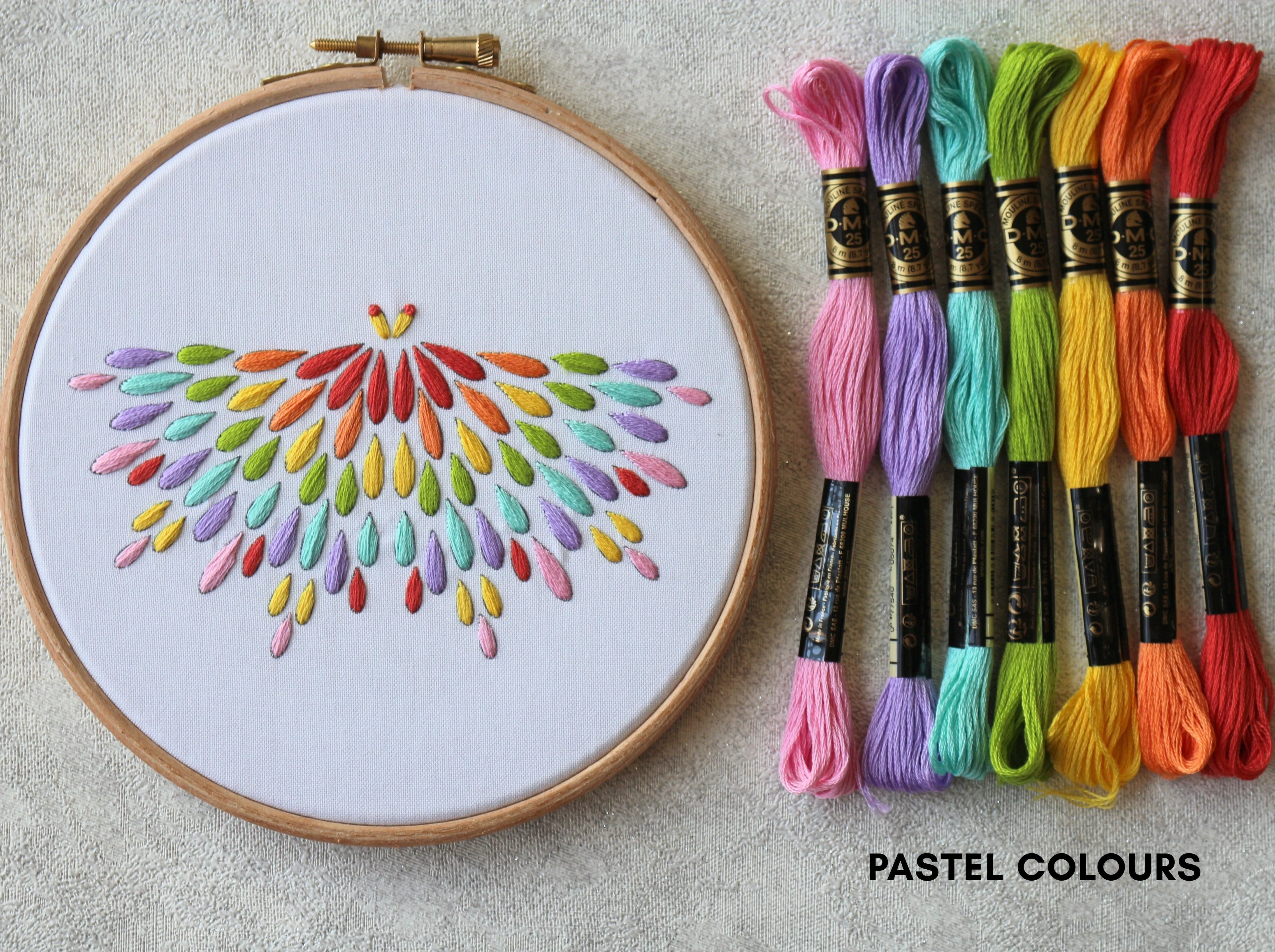 Pastel Butterfly Embroidery Pattern (PDF)