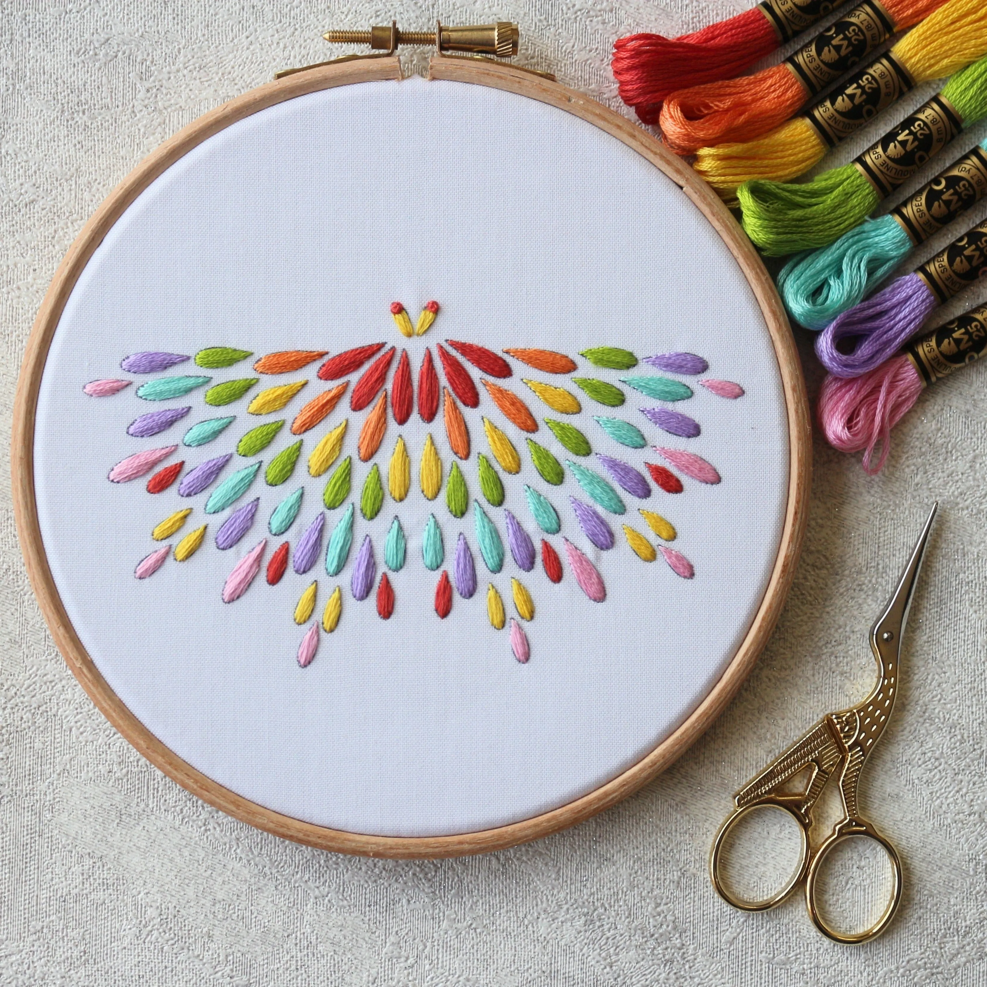 Pastel Butterfly Embroidery Pattern (PDF)