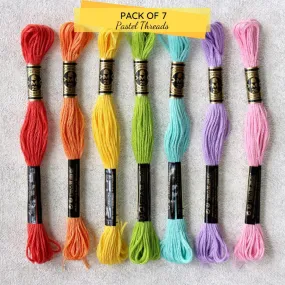 Pastel Colours - DMC Stranded Cotton Embroidery Thread (Pack of 7 threads)