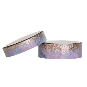 Pastel Ink Stardust washi set (15/10mm   silver holographic / rose pink foil)