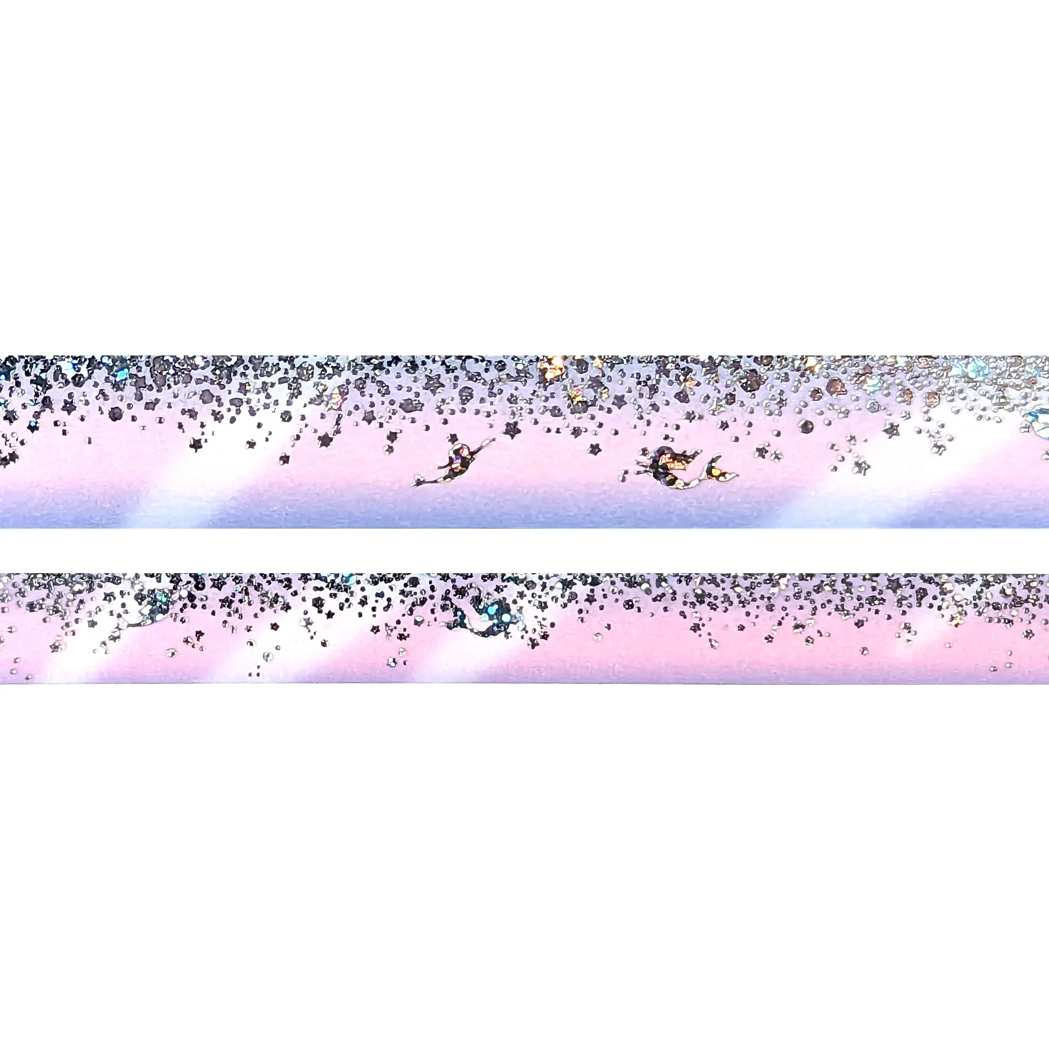 Pastel Mermaid Stardust washi set (15/10mm   silver / silver holographic bubble foil)