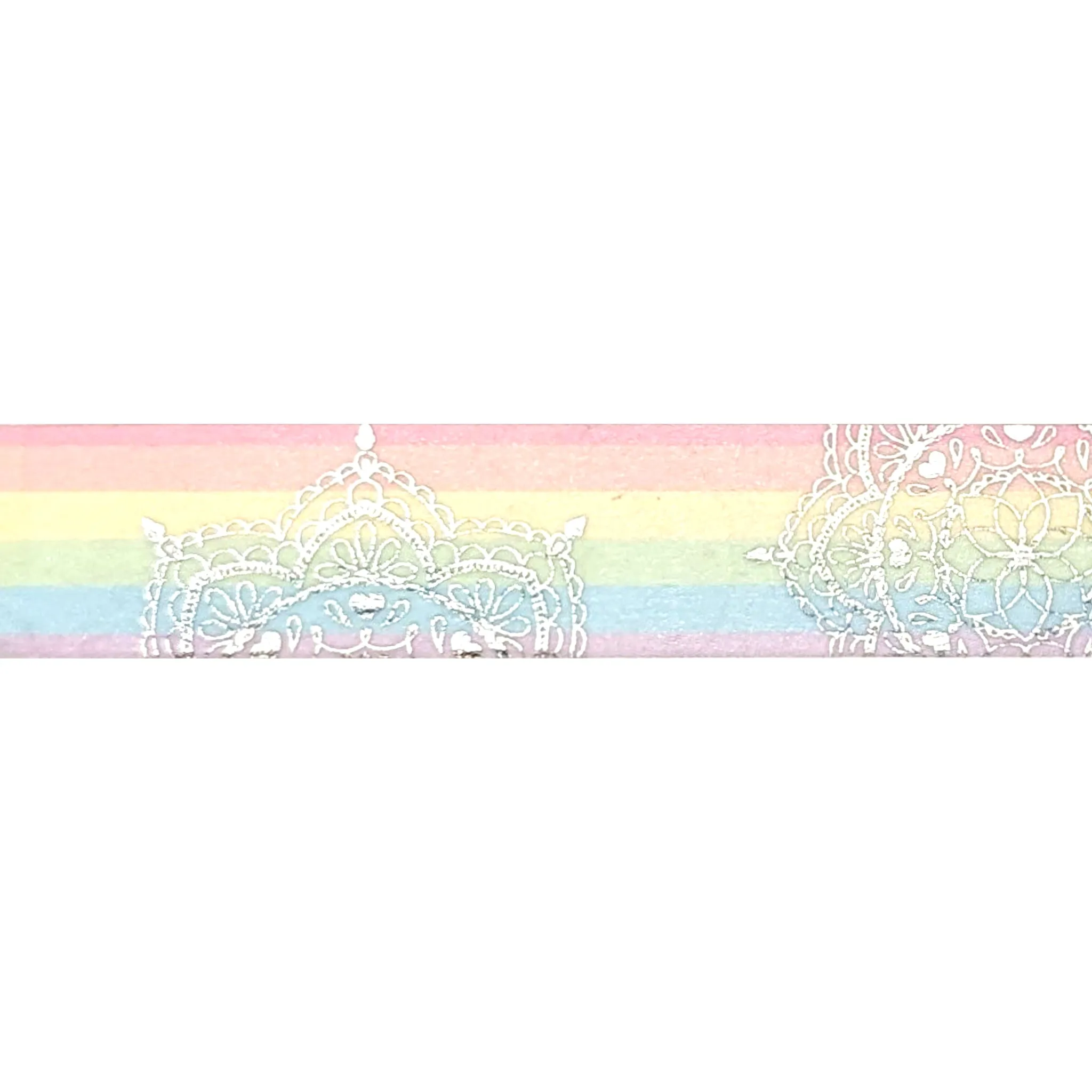 Pastel Rainbow Mandala washi (15mm   silver foil) (Item of the Week)