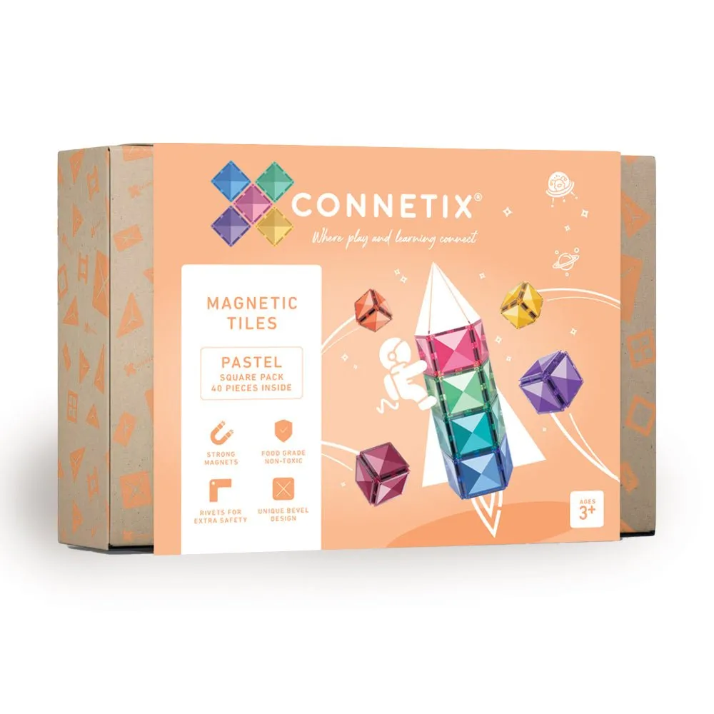 Pastel Square Pack 40 pc - Connetix