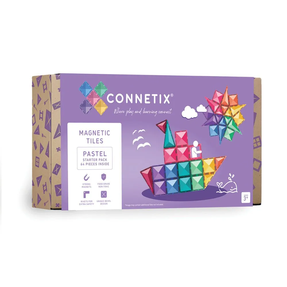 Pastel Starter Pack 64 pc - Connetix Tiles