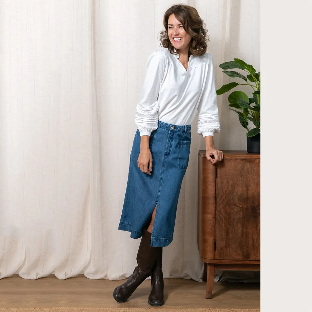 Penrose Denim Midi Skirt