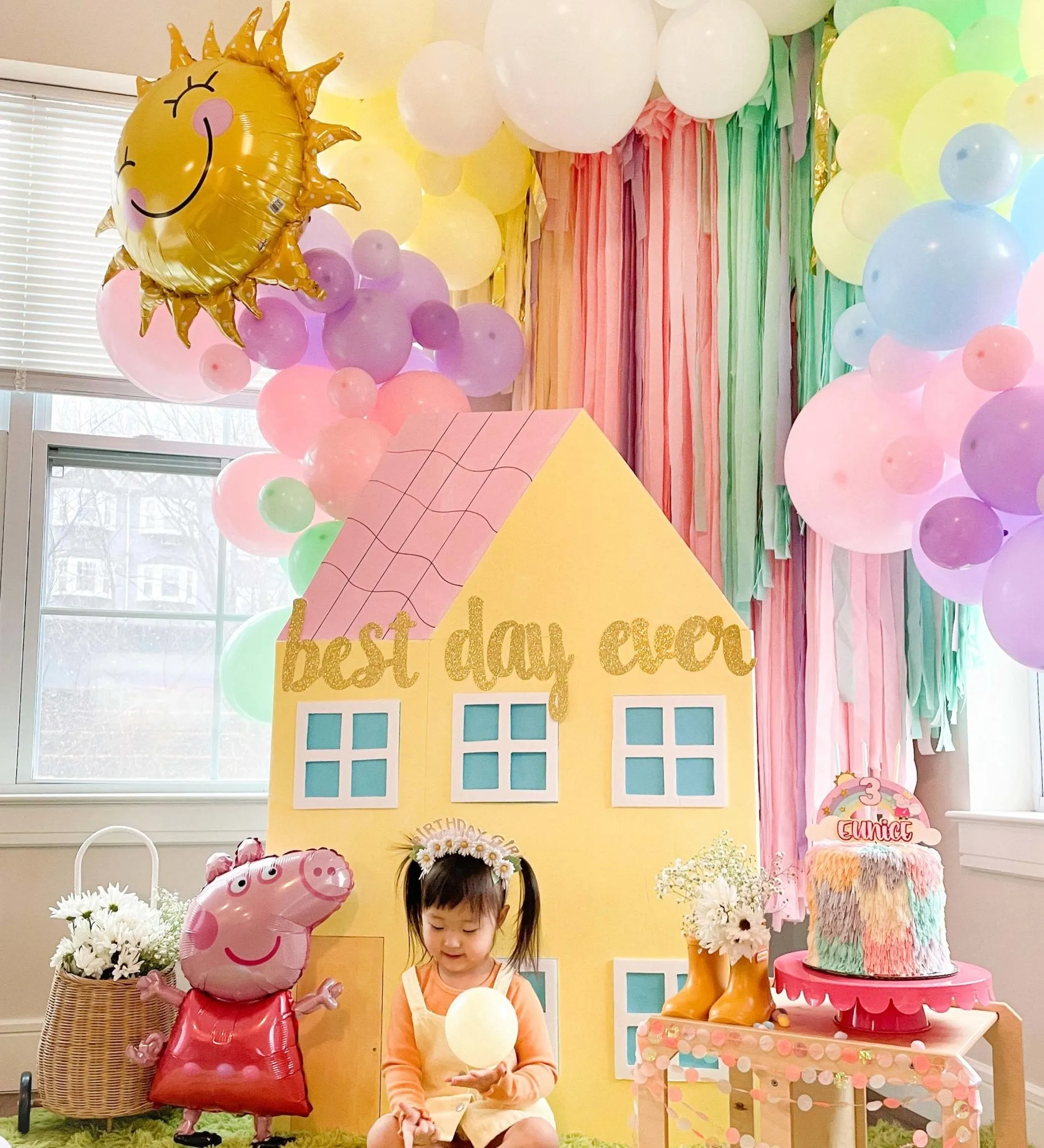 Peppa Pig Birthday Balloon Arch - Pastel Balloon Garland Kit