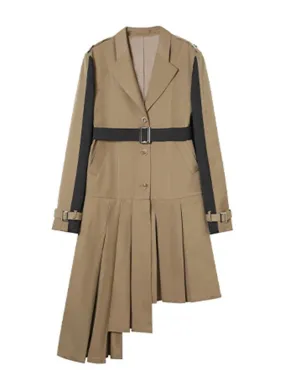 Pre Order:  Irregular Pleated Hem Trench Coat