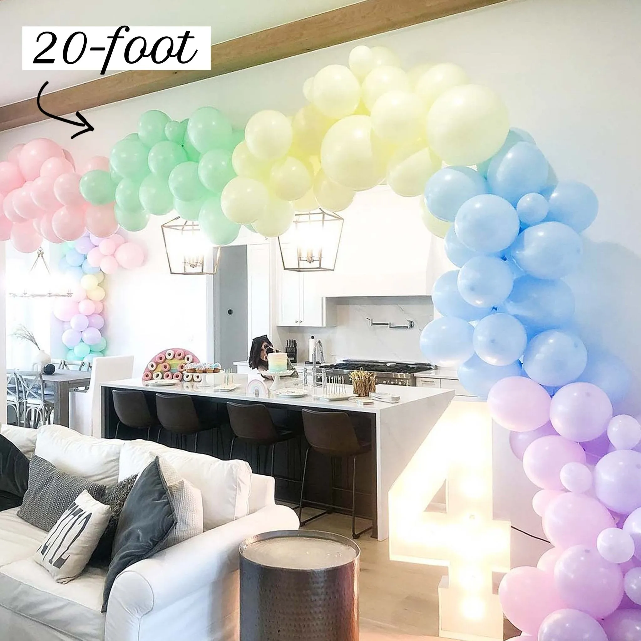 Rainbow Balloon Arch - Pastel Balloon Garland Kit