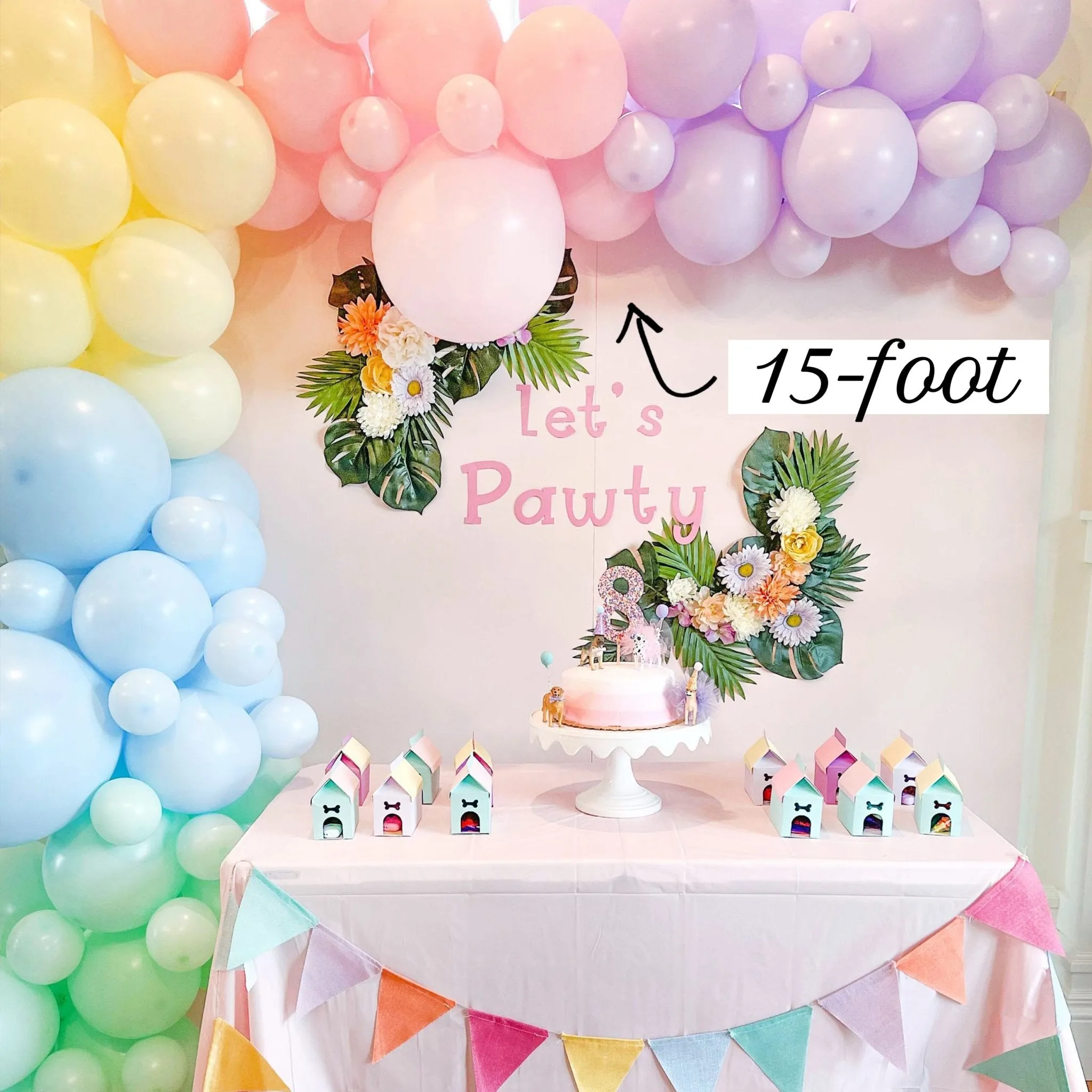 Rainbow Balloon Arch - Pastel Balloon Garland Kit