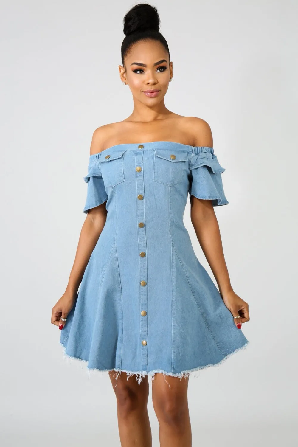 Relaxed Denim Midi Dress - Culture Heaven Special