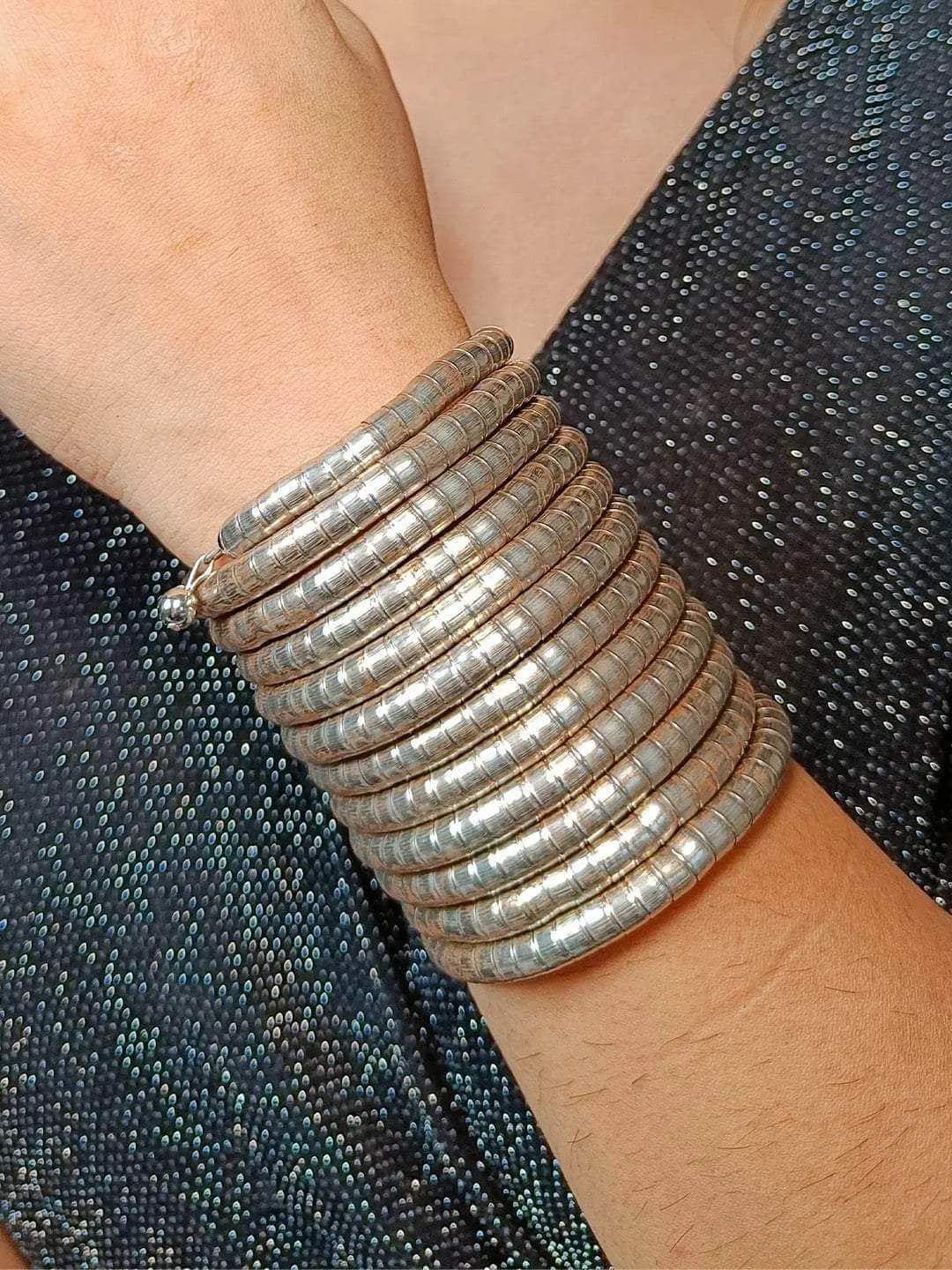 Sanjana Sanghi In Stackable Bracelets Silver