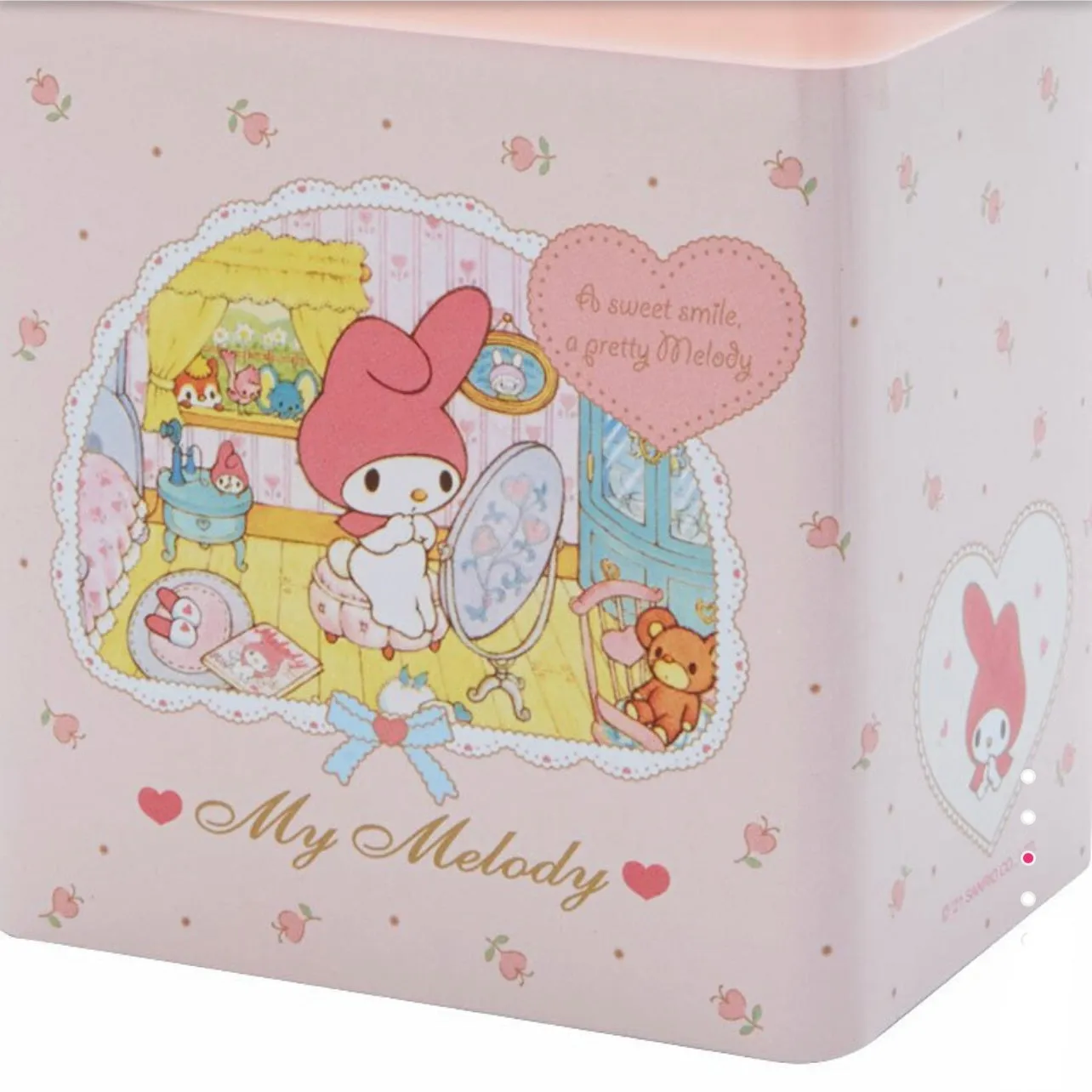 Sanrio Characters Rectangular Desk Waste Basket (My Melody, Kuromi)