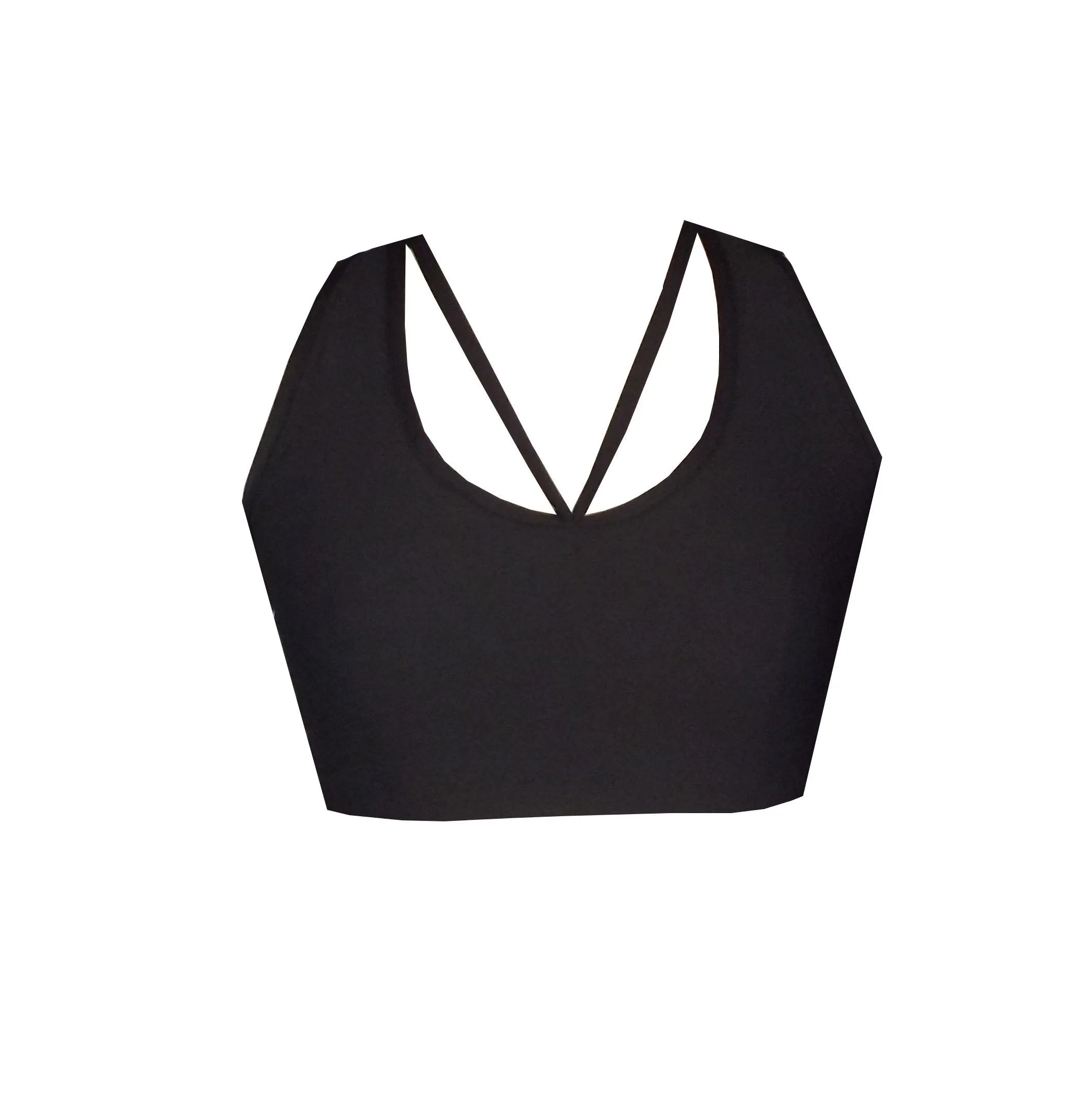 Scallop Back Strappy Sports Crop Top BK74