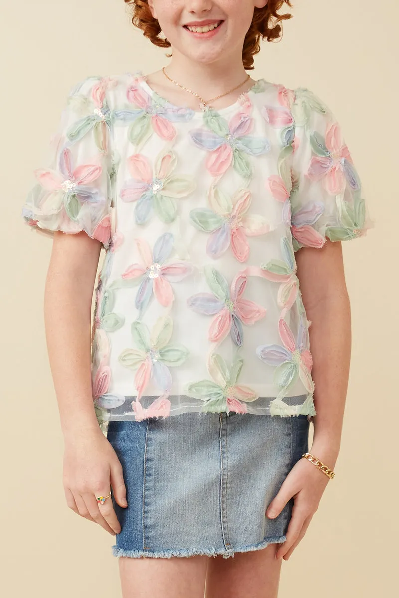 Sheer Pastel Floral Top