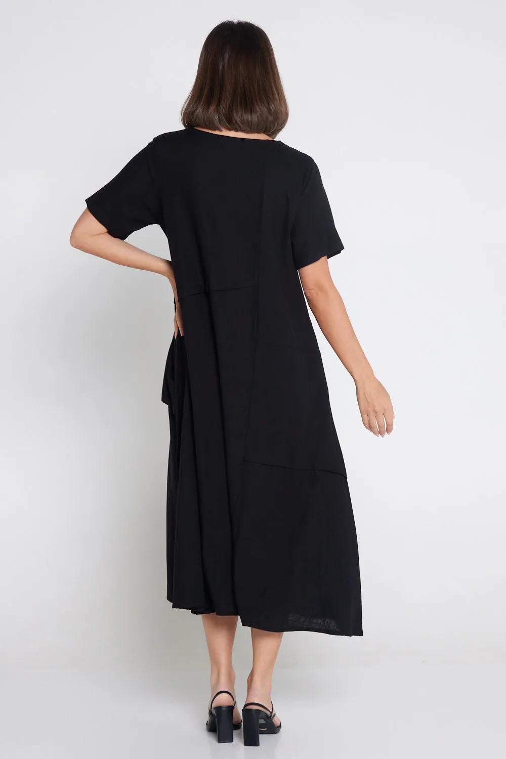 Shona Cotton & Linen Dress - Black