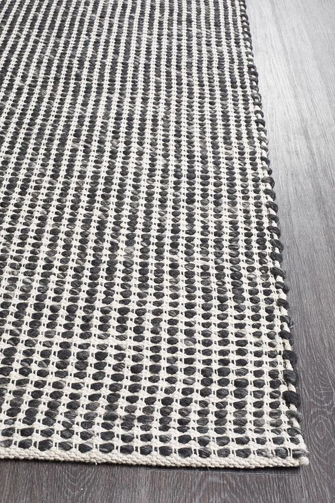 Skandinavian Reversible Wool Rug - 300 Black