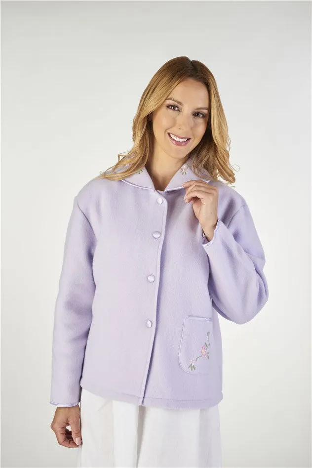 Slenderella Polar Fleece Anti-Pill Button Bed Jacket