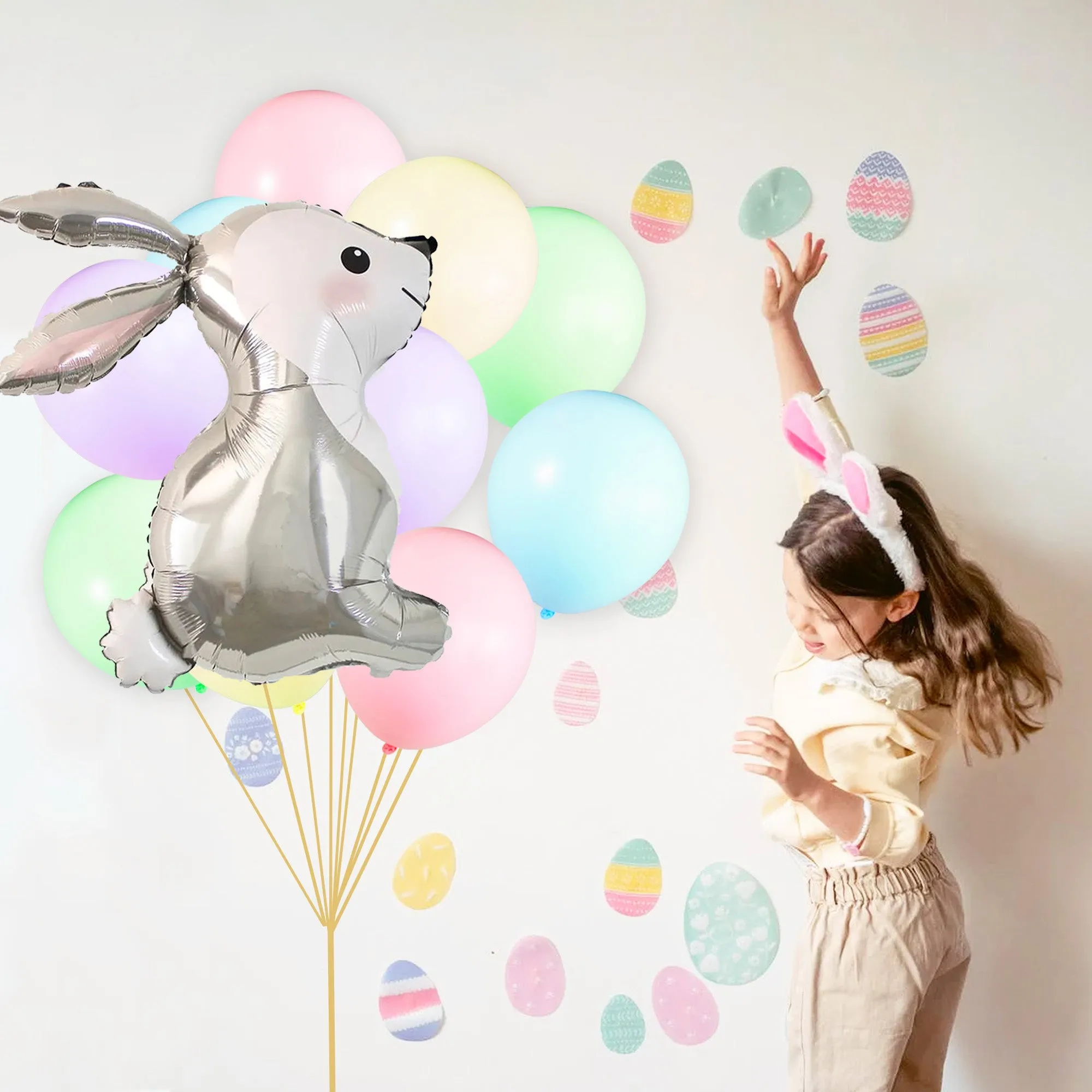 Spring Rabbit Pastel Balloon Bouquet (11 Pack)