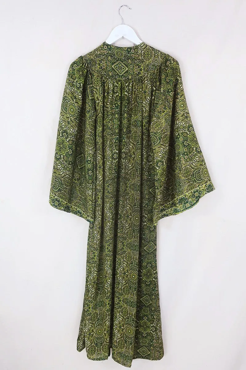 Stevie Maxi Dress in Coltrane Green Mandala