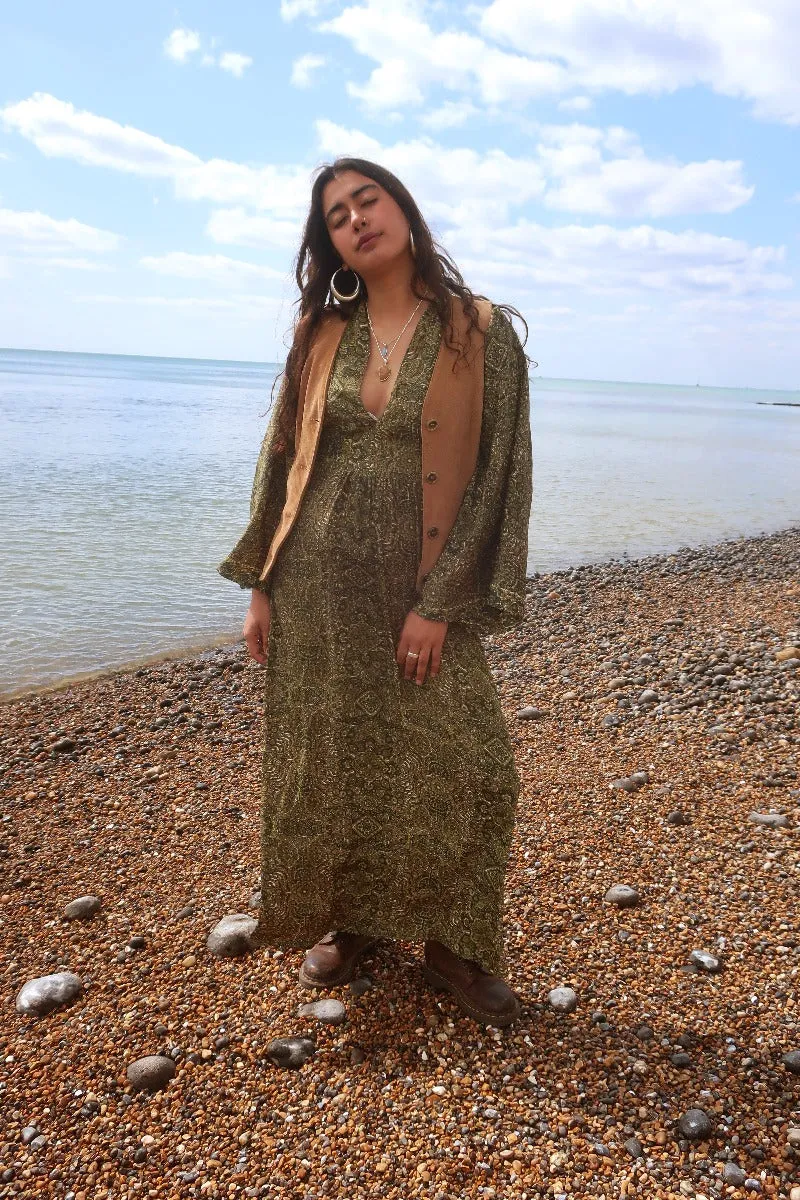 Stevie Maxi Dress in Coltrane Green Mandala