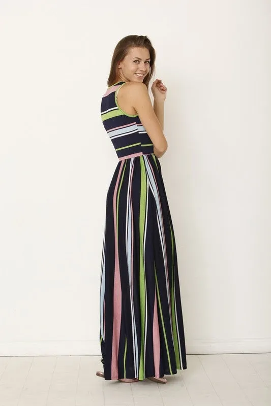 TEEK - Multicolor Stripe Hidden Pocket Dress