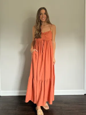 Terracotta Linen Dress