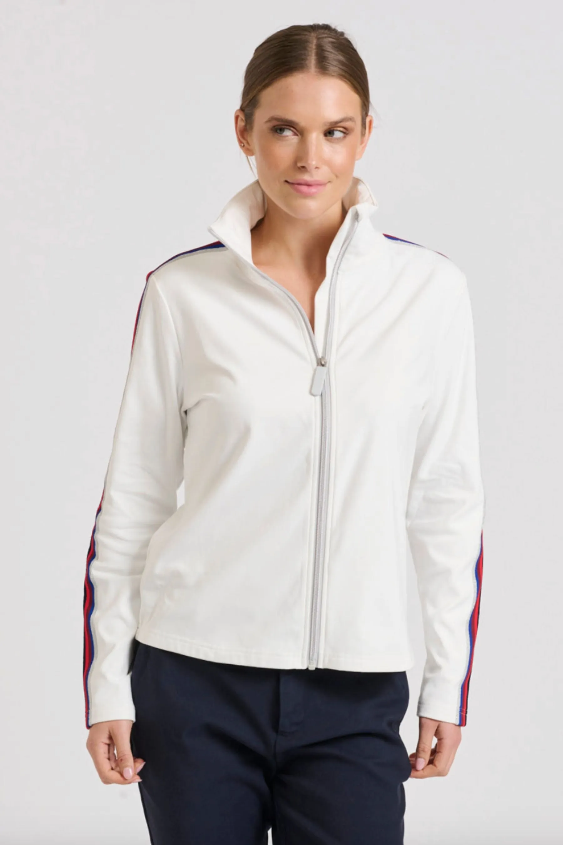 The Birkdale Jacket | White/Multi Trim