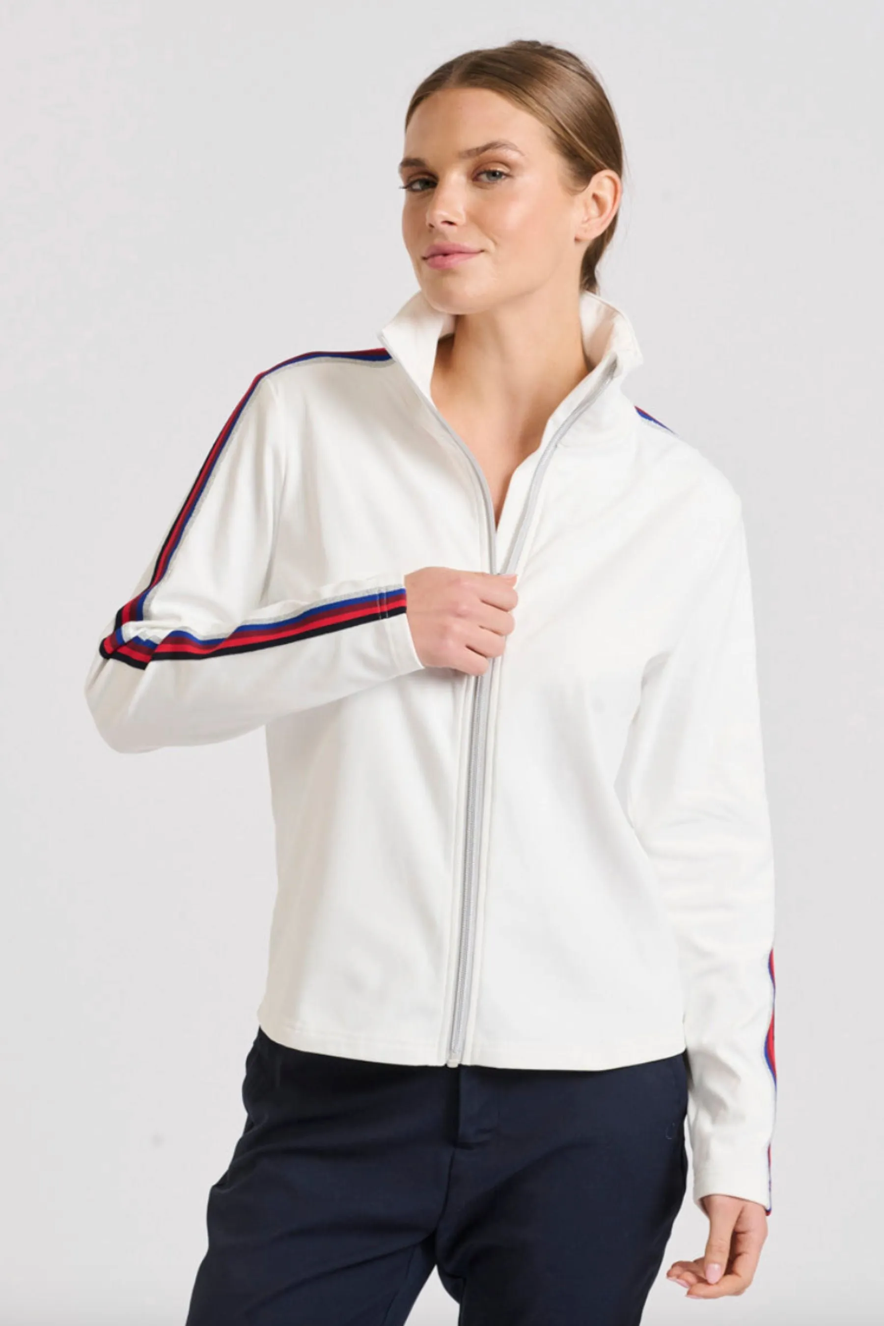 The Birkdale Jacket | White/Multi Trim