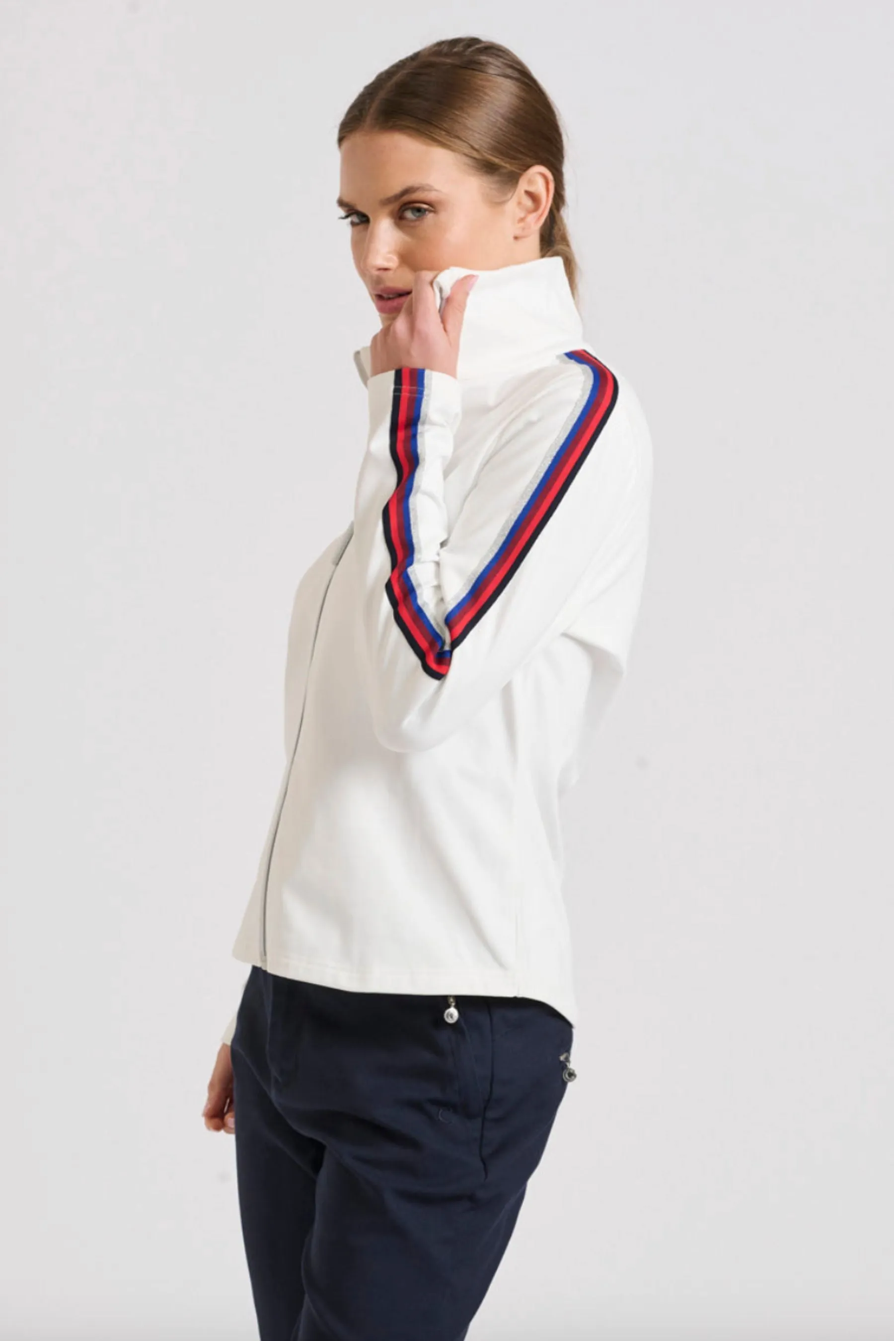 The Birkdale Jacket | White/Multi Trim