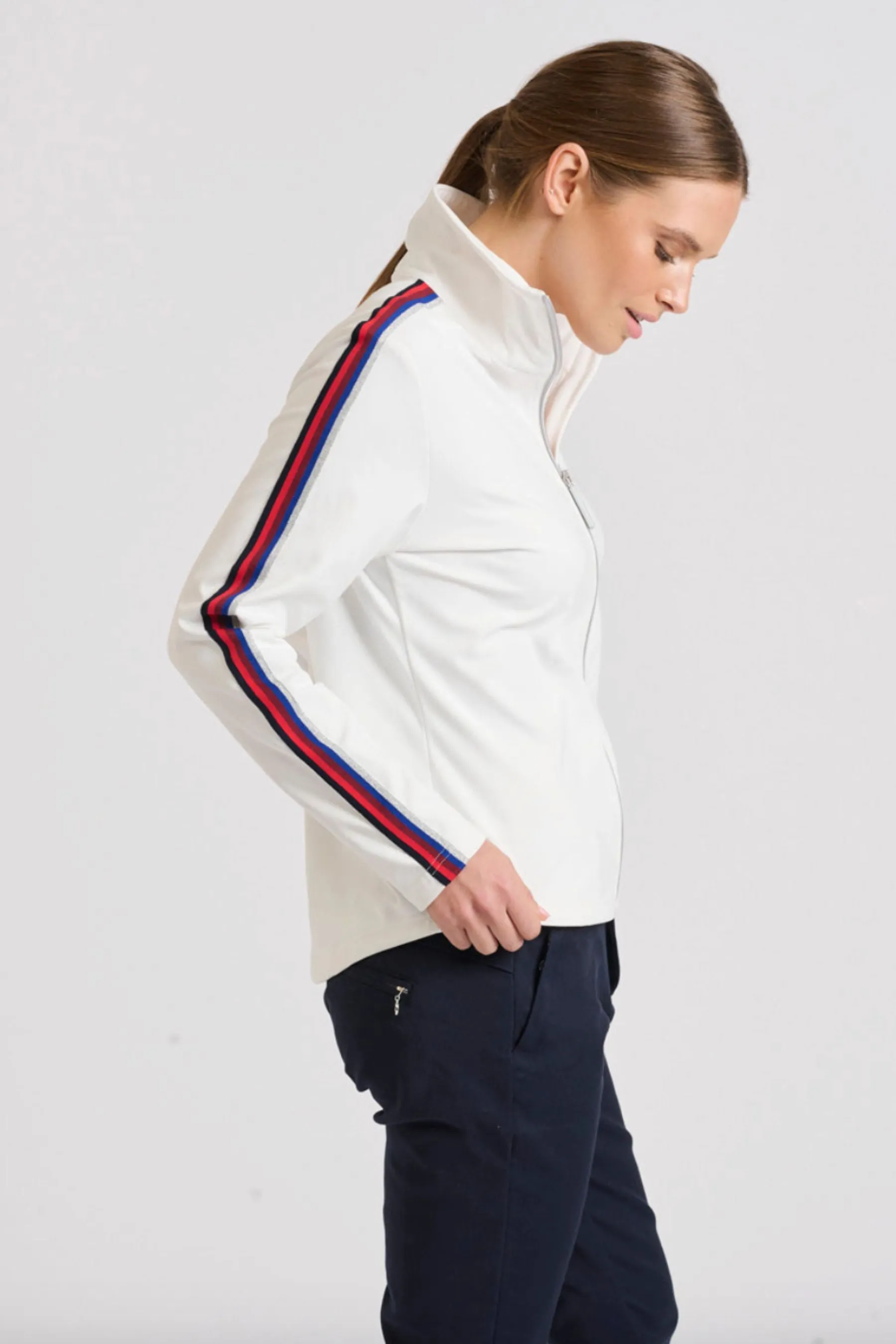 The Birkdale Jacket | White/Multi Trim