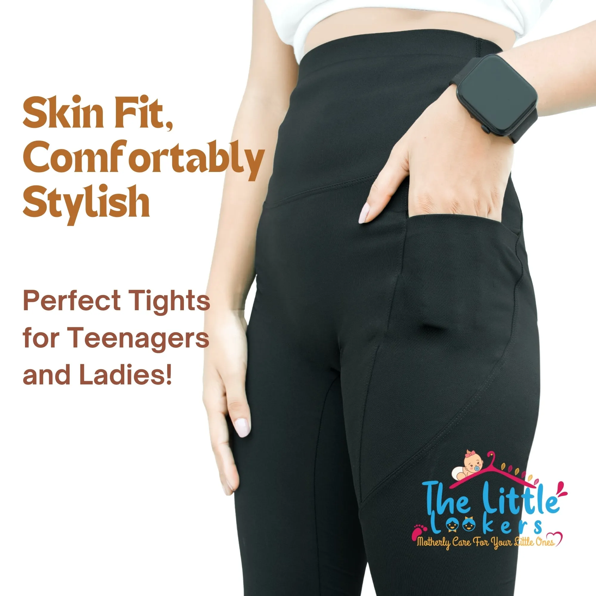 THE LITTLE LOOKERS Women Gym Pants I Girls Snug Fit Leggings - Super Soft, Stretchable Tights for Gym, Yoga, Indoor & Outdoor Sports wear