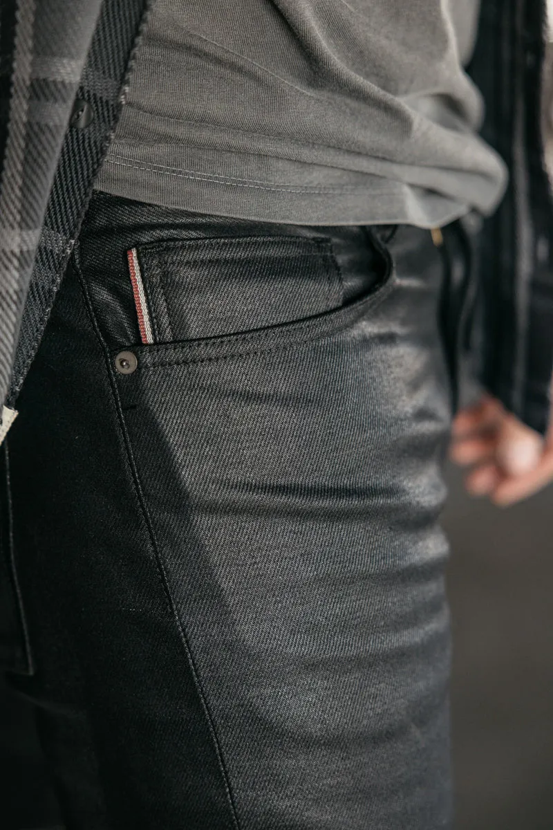 The Pen Slim - Coated Black Raw 14oz Selvedge